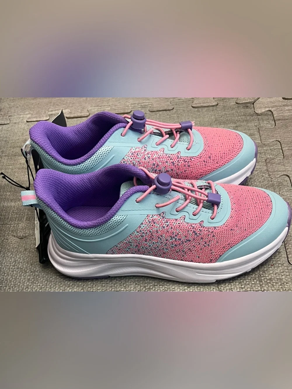 Athletic Works Girls Low Top Mesh Sneaker Colorblock Pink Blue Purple